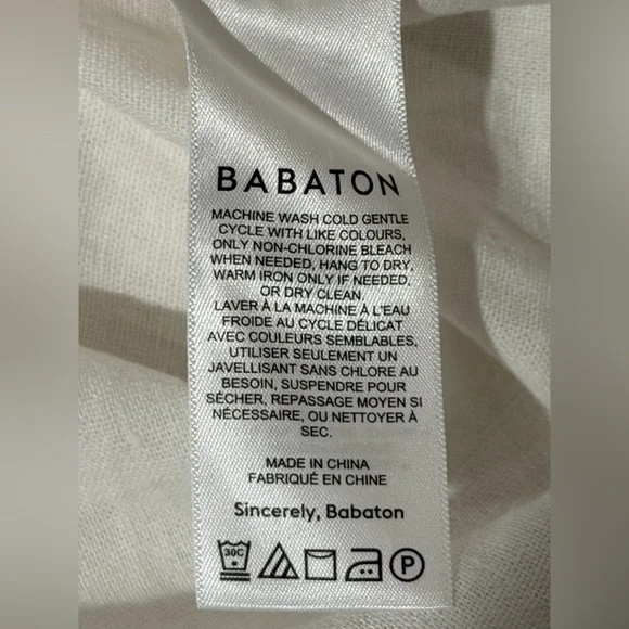 Babaton White Linen Blend Mini Dress size 2 - Picture 5 of 6